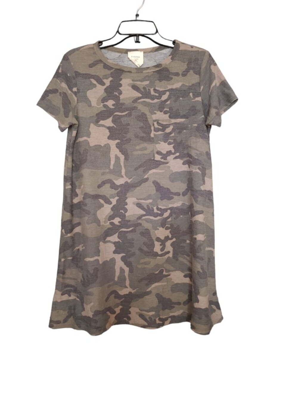 Harper Heritage Women's Small Camo T-Shirt Dress Short Sleeve Multicolor